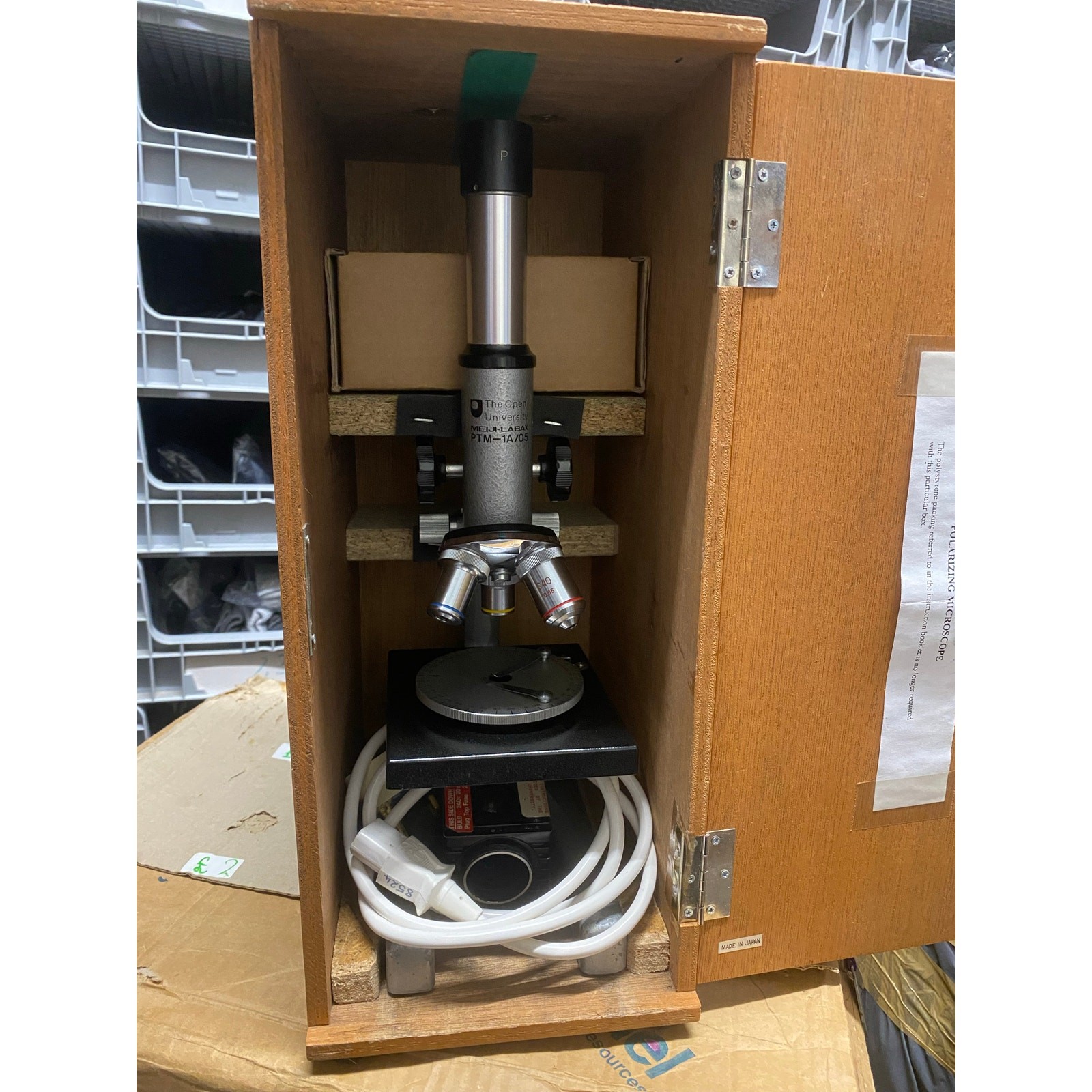 Meiji Labax PTM-1A/05 Microscope with wooden box