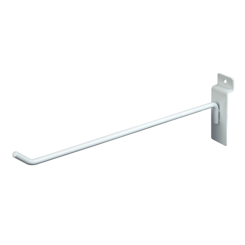 10” Slatwall Deluxe Hooks, Slatwall hooks, Display Hooks For Panel, White-24Pcs