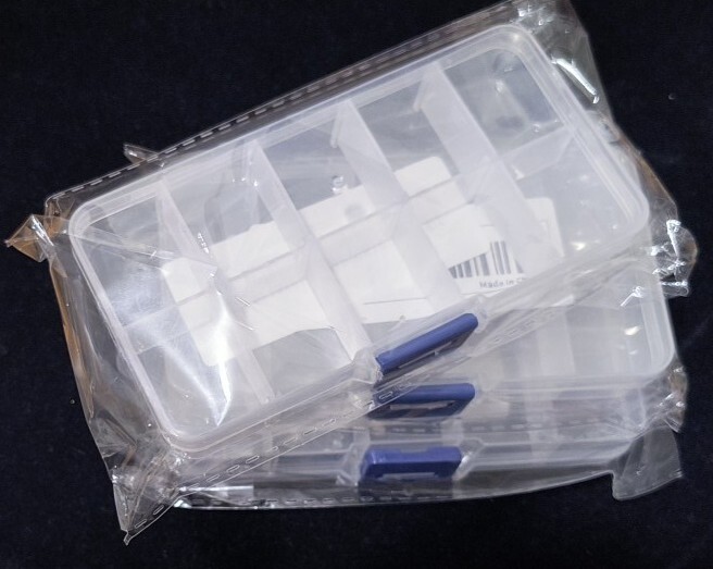 3-Pack 10-Grid Plastic Box Organizer Bead Components DIY Jewelry  Storage Blue