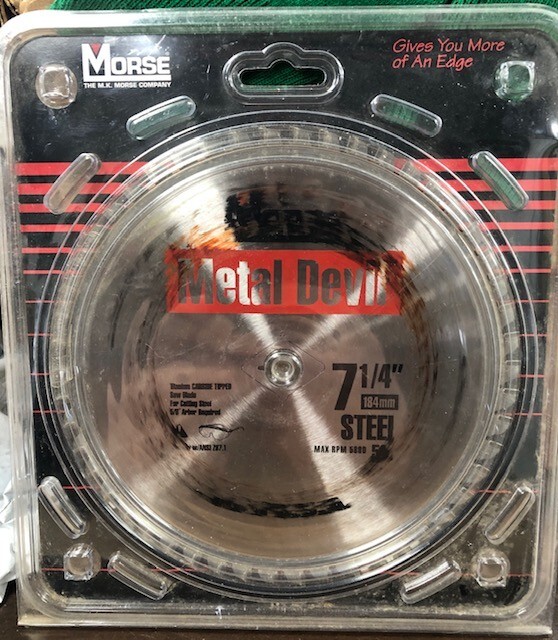 Used Morse Metal Devil 7-1/4" 50 Tooth Steel Cutting Blade CSM72550SC 5/8 Arbor