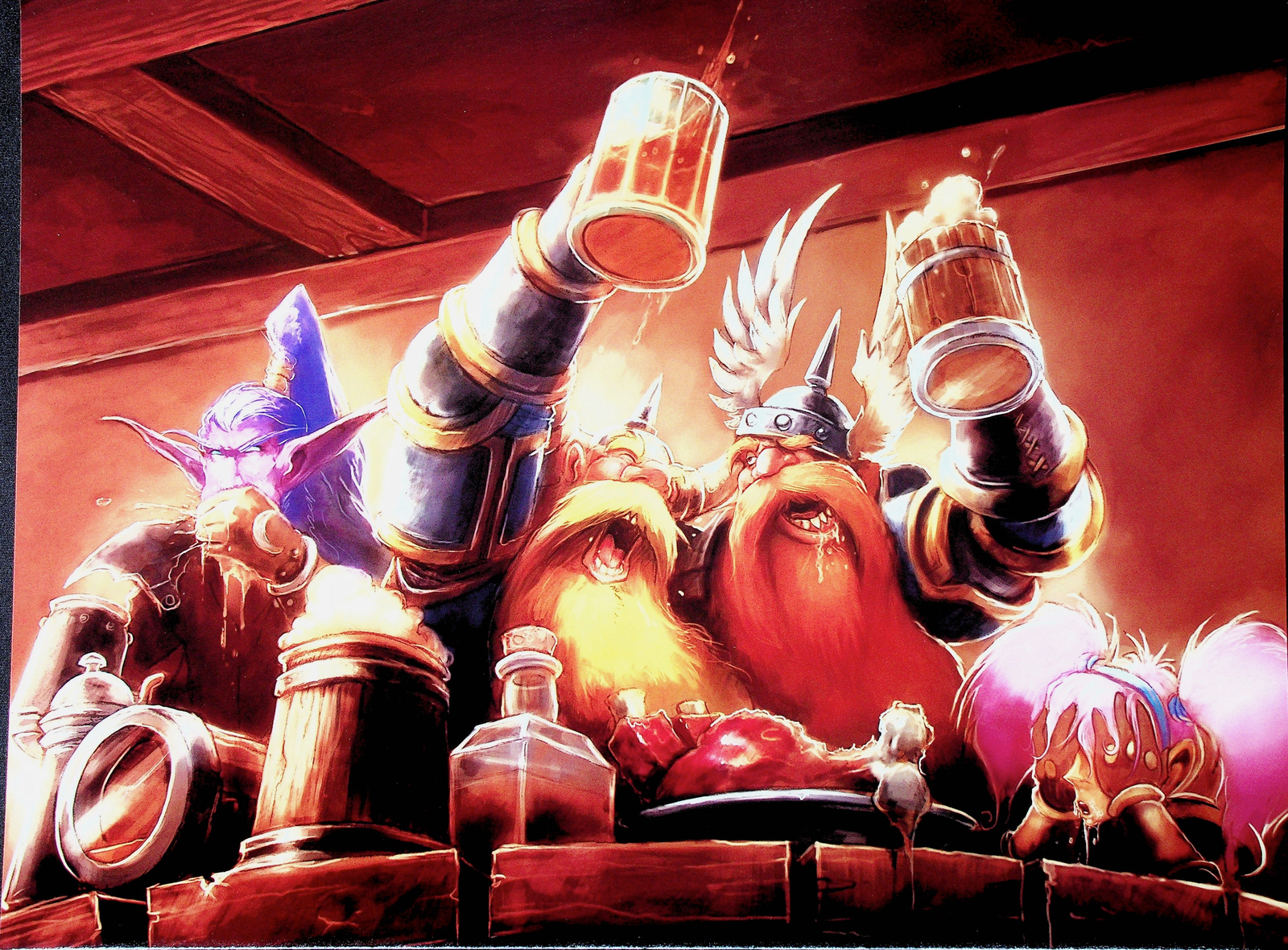 Poster World Of Warcraft Dwarves & Elves - Video Game Print 11.5x16 WoW MMORPG