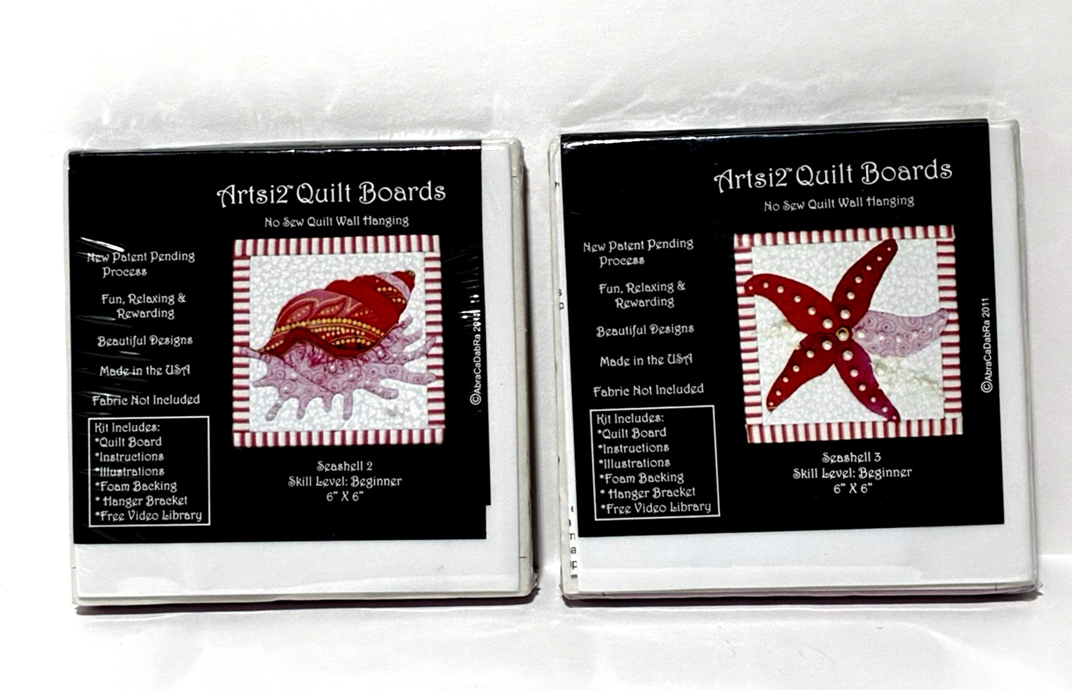 Artsi2 No Sew Quilt Boards Wall Hanging Starfish & Seashell Beginner 6" x 6"  ~2