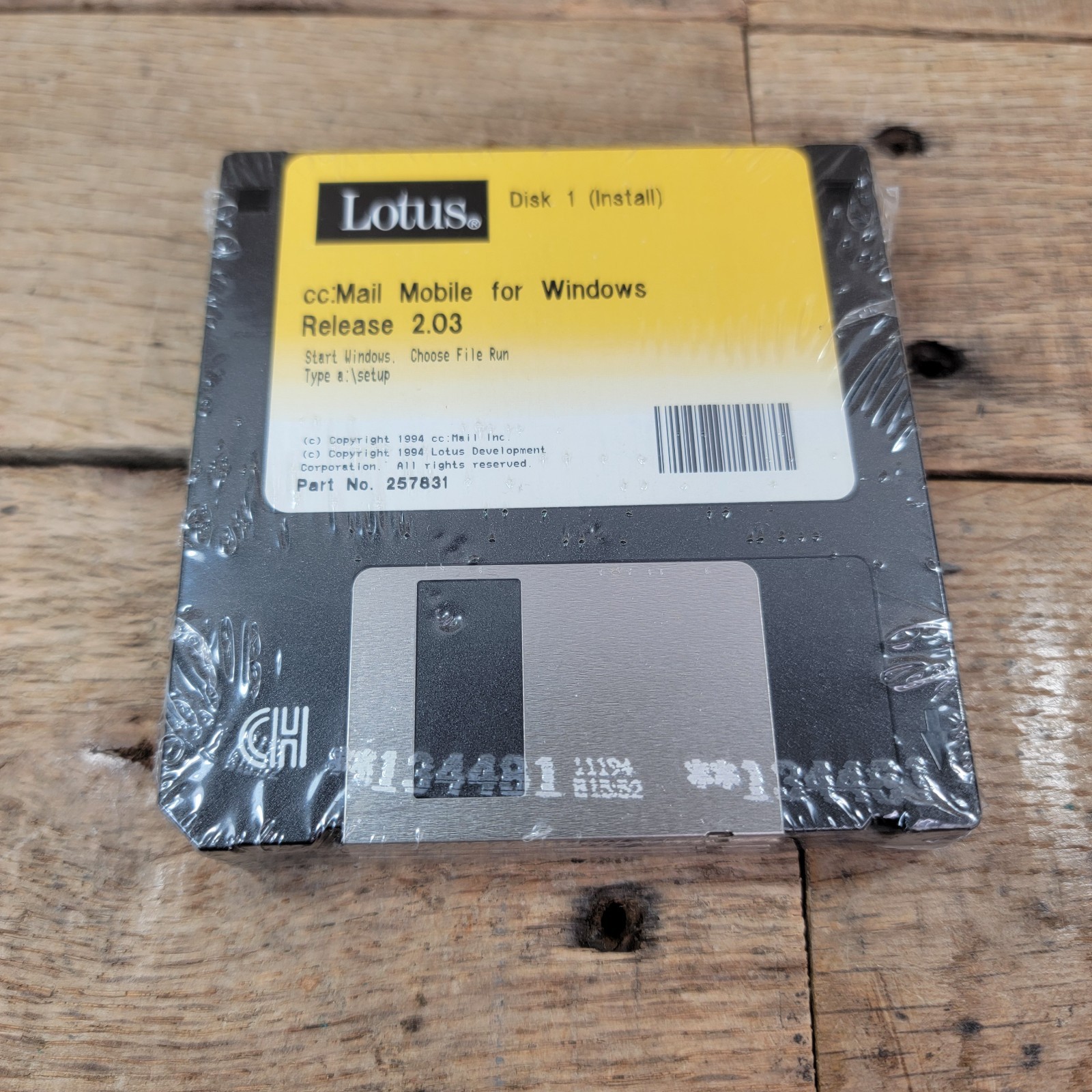 Lotus cc:Mail Mobile for Windows 2.03 Floppy Disk 1 Sealed 3.5” Vintage NOS