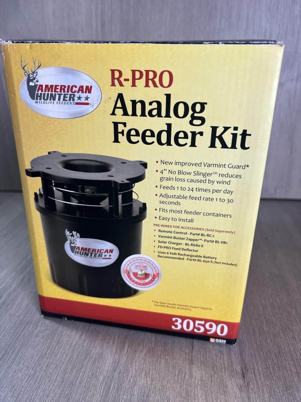 American Hunter R-PRO Feeder Kit Analog Timer Black 30590 For Deer Unused
