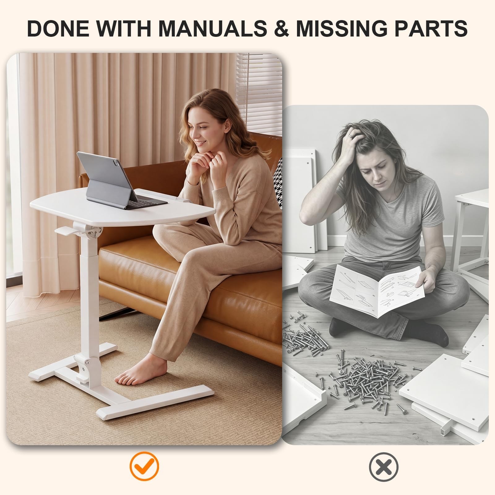 ROMOON Foldable Standing Desk with Wheels: No-Assembly, Height Adjustable | R...