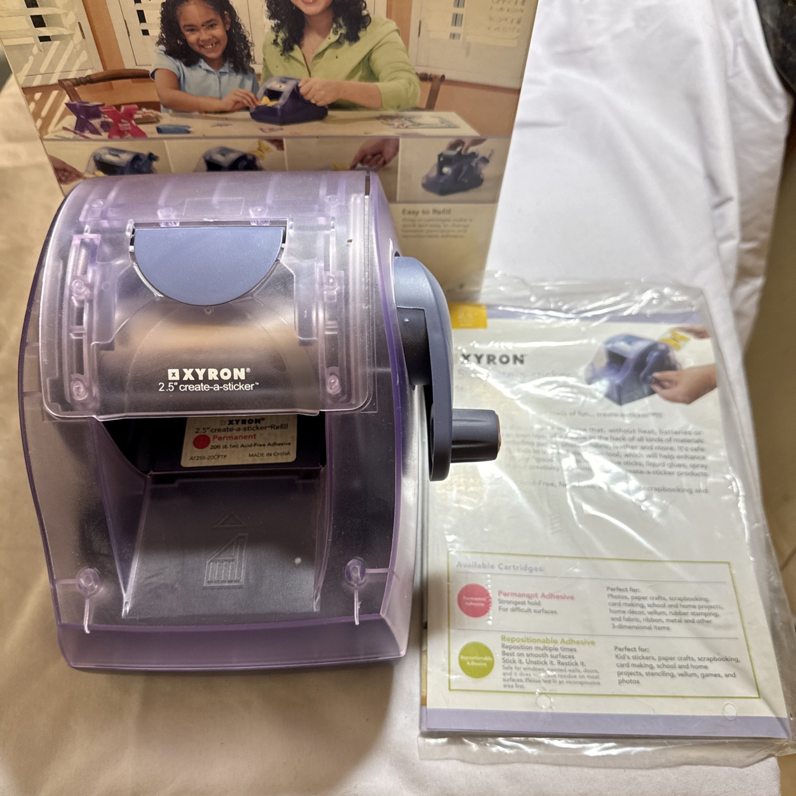 Xyron 250 Create A Sticker 2.5" Sticker Maker for Scrapbooking Card Making A009