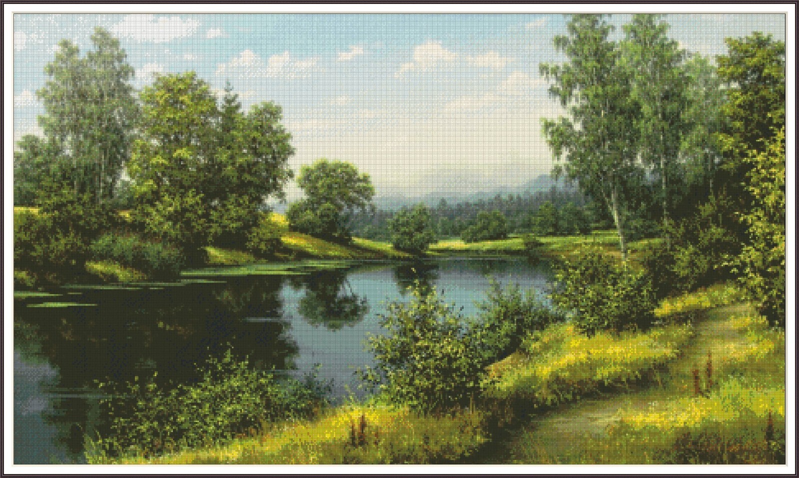 River in the Forest 157 Chart Counted Cross Stitch Pattern Needlework