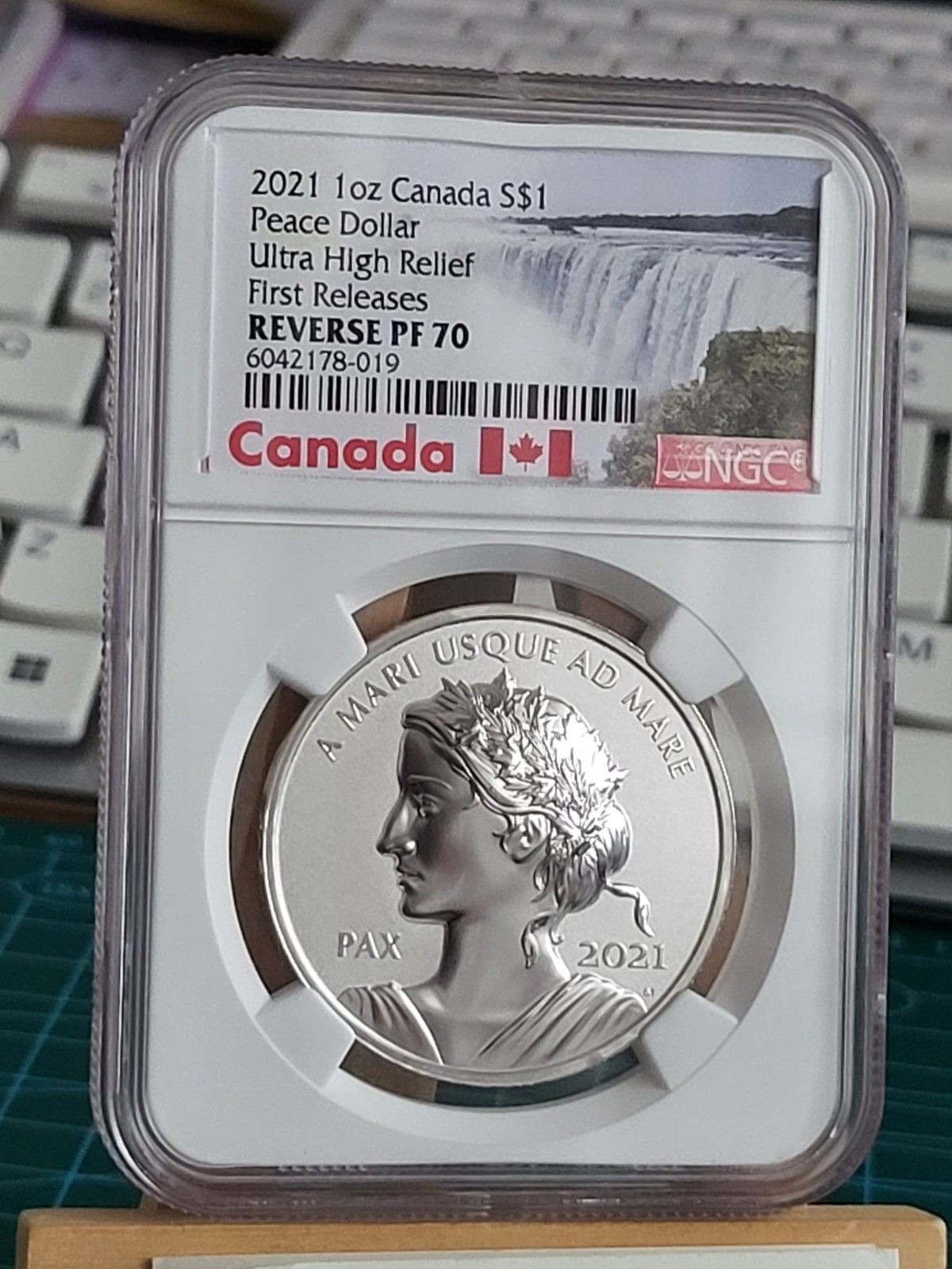 2021 1oz Canada Peace Dollar Silver ULTRA HIGH RELIEF NGC PF70 Firstday of Issue