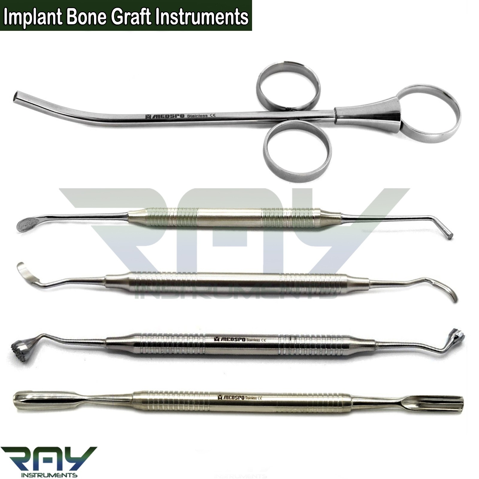 Dental Implant Bone Grafting Instruments Palti Bone Spoon Graft Packer Compactor