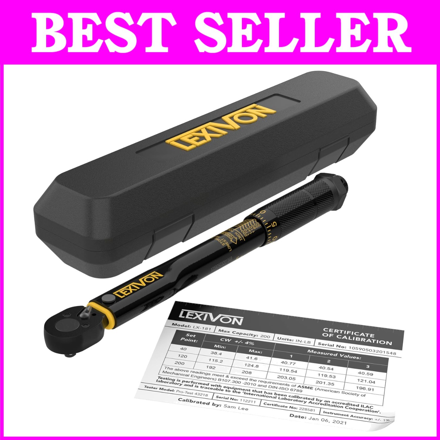 Durable Chrome-Moly Torque Wrench 1/4-Inch Drive | Easy Torque Measurement