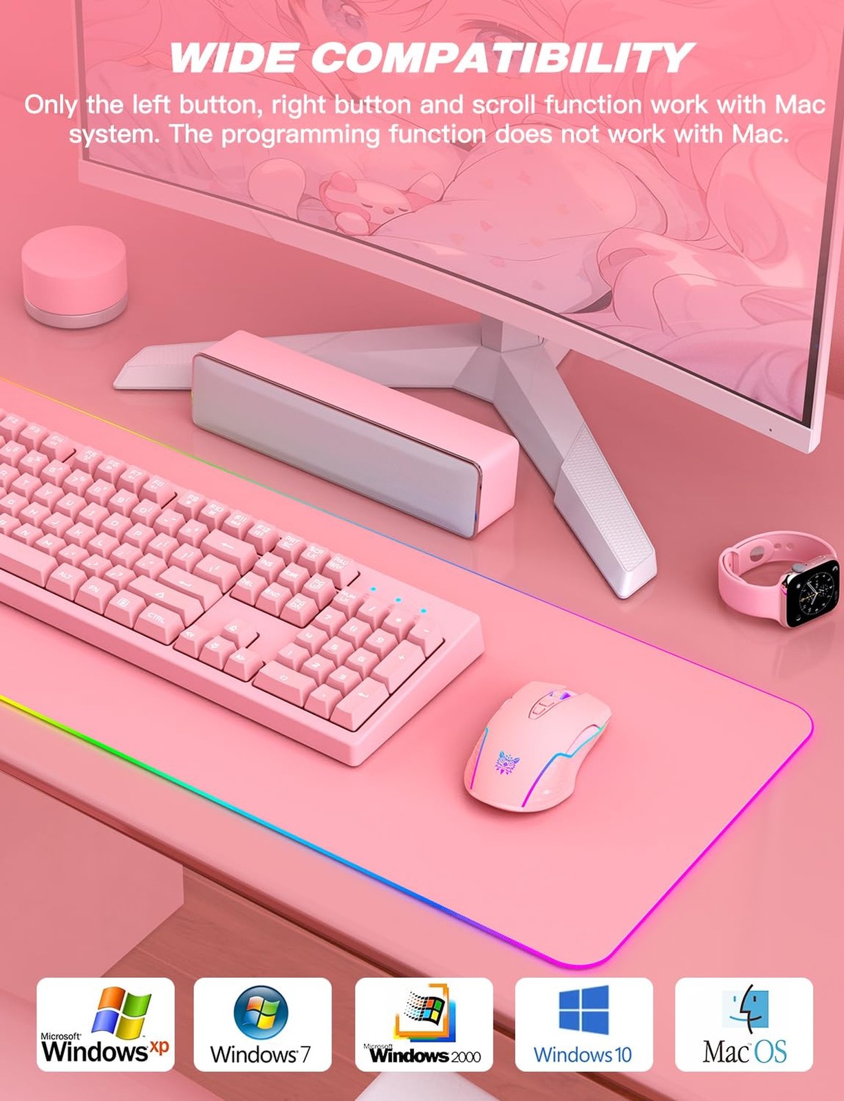 Computer Mouse, Ergonomic Optical Mice with RGB Backlit, 6 Adjustable DPI, US...