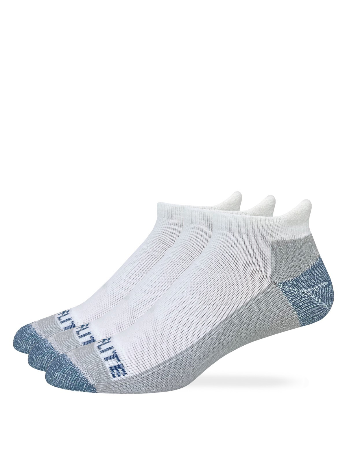 Top Flite Mens Max Cushion Moisture Wicking Heel Tab Sport Socks 3 Pair Pack