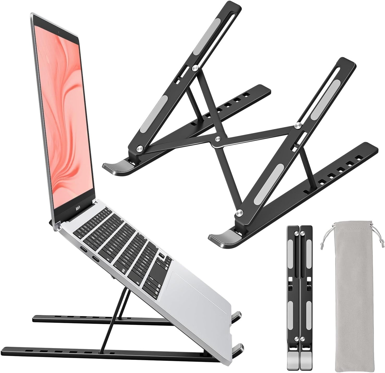 Soporte Portatil Escritorio Aluminio Ajustable Plegable Compatible 10 a 156