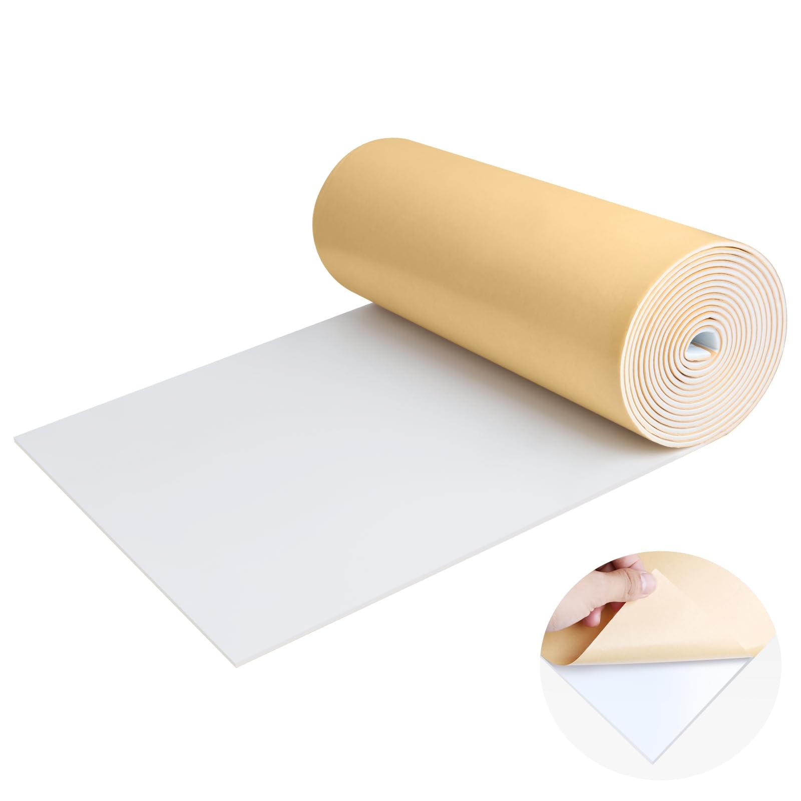 Neoprene Foam Rubber Sheet - 12 x 118 x 1/16 Inch Adhesive Insulation Soundpr...
