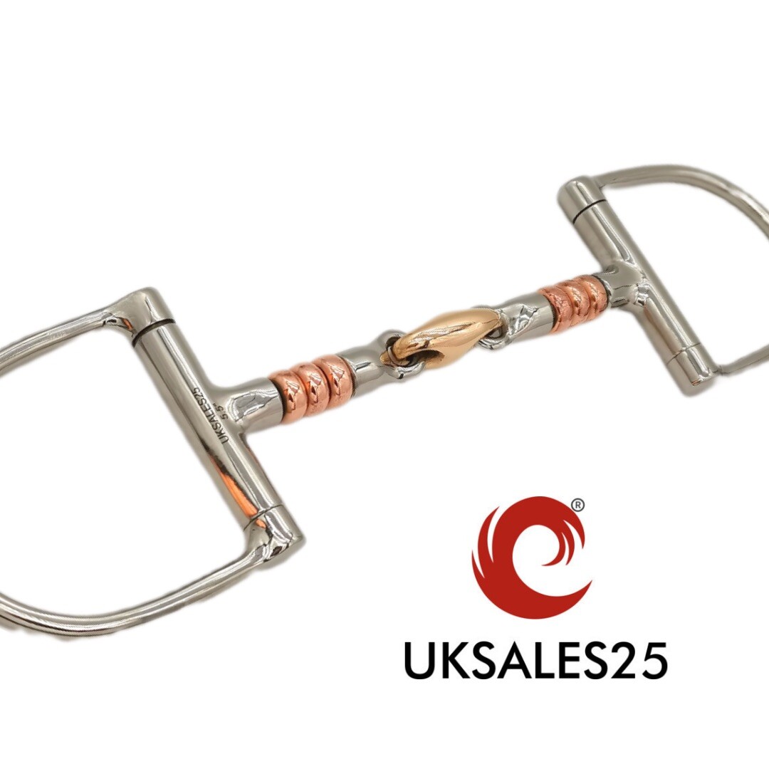 D-ring Copper Roller D/J Lozenge Snaffle Bit (UKSALES25) On Same Shipping