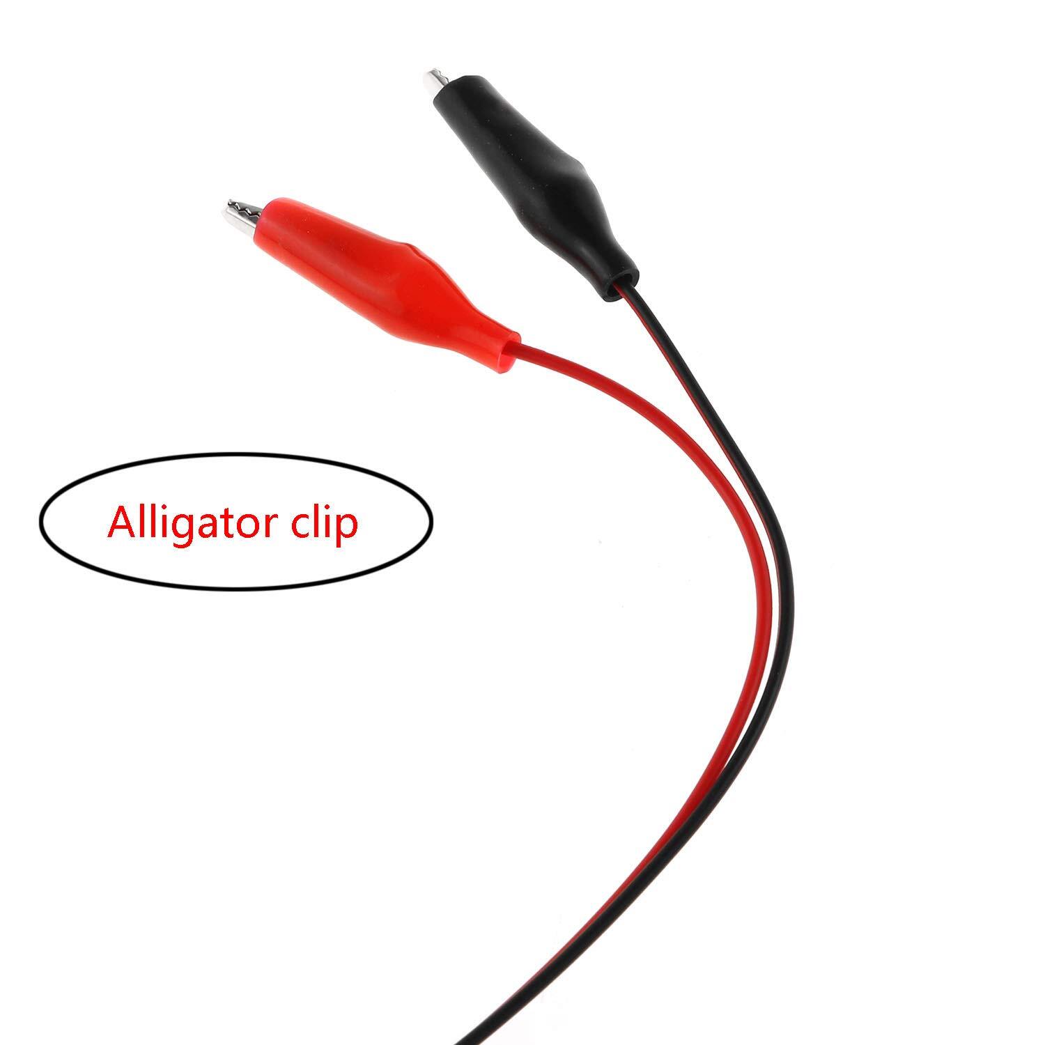Crocodile Clamps 50cm Test Wire Alligator Clips to USB Male Connector Lead