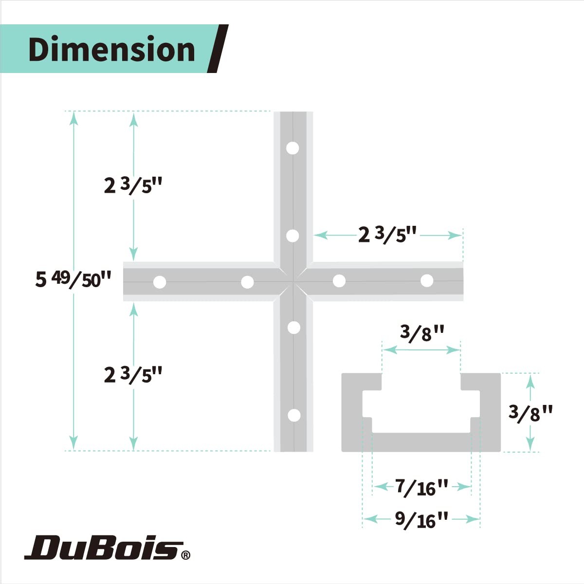 2 Set 51016P2 3 Inch T Track Intersection Kit Predrilled Mounting Holes