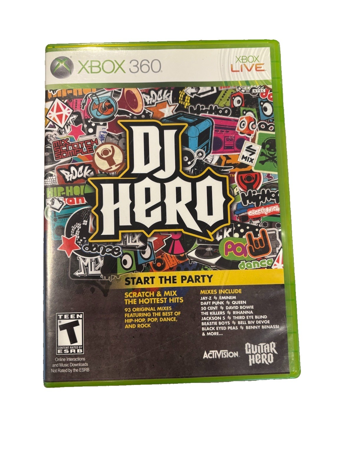 Microsoft Activision DJ Hero Xbox 360 Game + Wireless Turntable Bundle