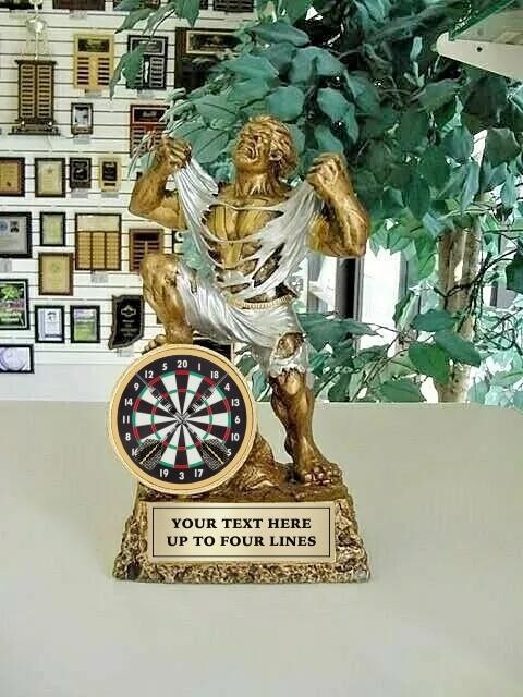 DART TROPHY MONSTER RESIN AWARD 6 1/2" TALL FREE LETTERING #