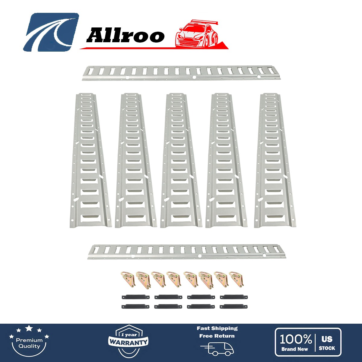 24 Pack 3' E Track Tie Down Rail System For Trucks Trailers Carbon Steel