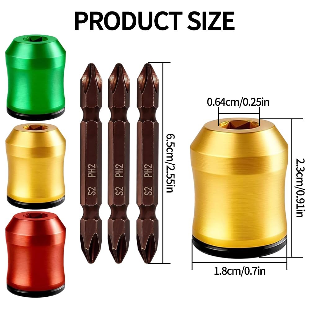 Magnetizer & Demagnetizer Tool Set, Screwdriver Head Magnetic Ring, 3Pcs Allo...