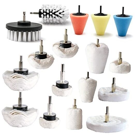 Polishing Pad Buffing Wheel Kit 17 Pack, for Drill for Metal Aluminum 17 PCS