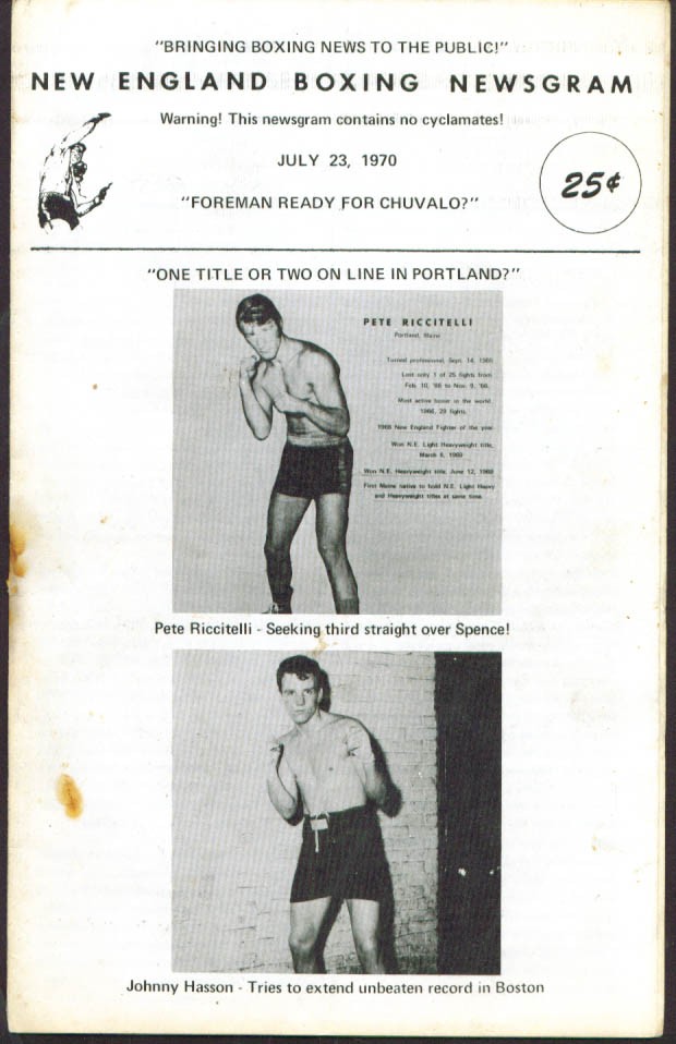 George Foreman New England Boxing Newsgram 7/23 1970