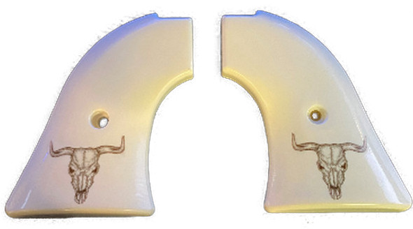 Fits Heritage Arms Rough Rider GRIPS .22 & .22 MAG Faux Ivory Cattle Skull NEW