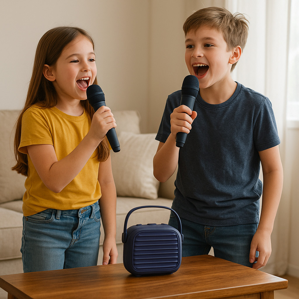 ERIHW KM02 Karaoke Machine Bluetooth Speaker 2 Wireless Microphones Set