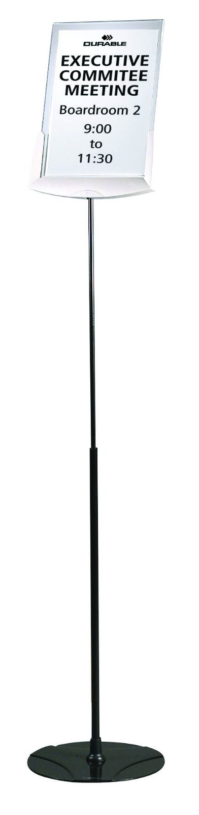 SHERPA Adjustable Floor Display Stand Sign Letter Size Gray Durable