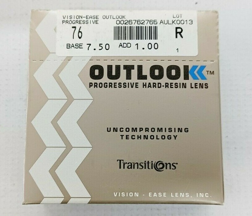 4 pair Progressive Transitions 7.50 base 1.00 add Vision Ease SEMI FINISHED