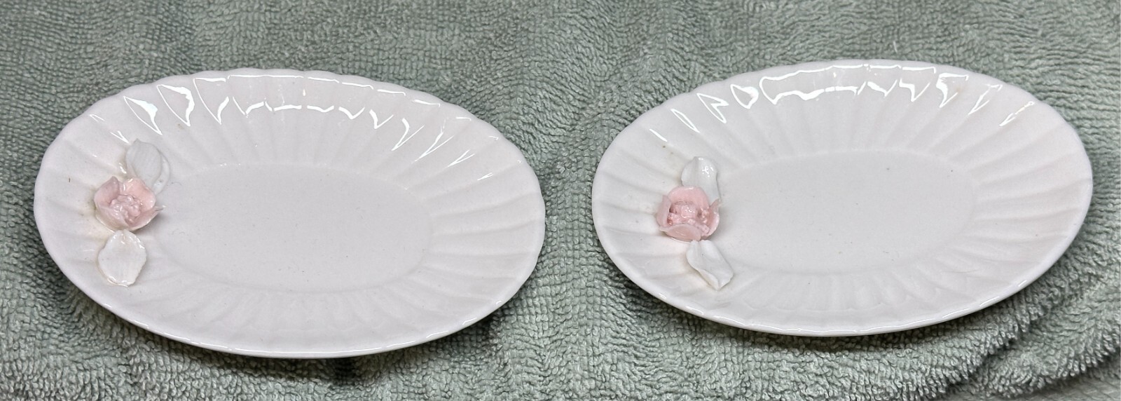 VINTAGE Royal Court  Japan Trinket  Dish Rose pink   2es.  4x2.75 inches   Used
