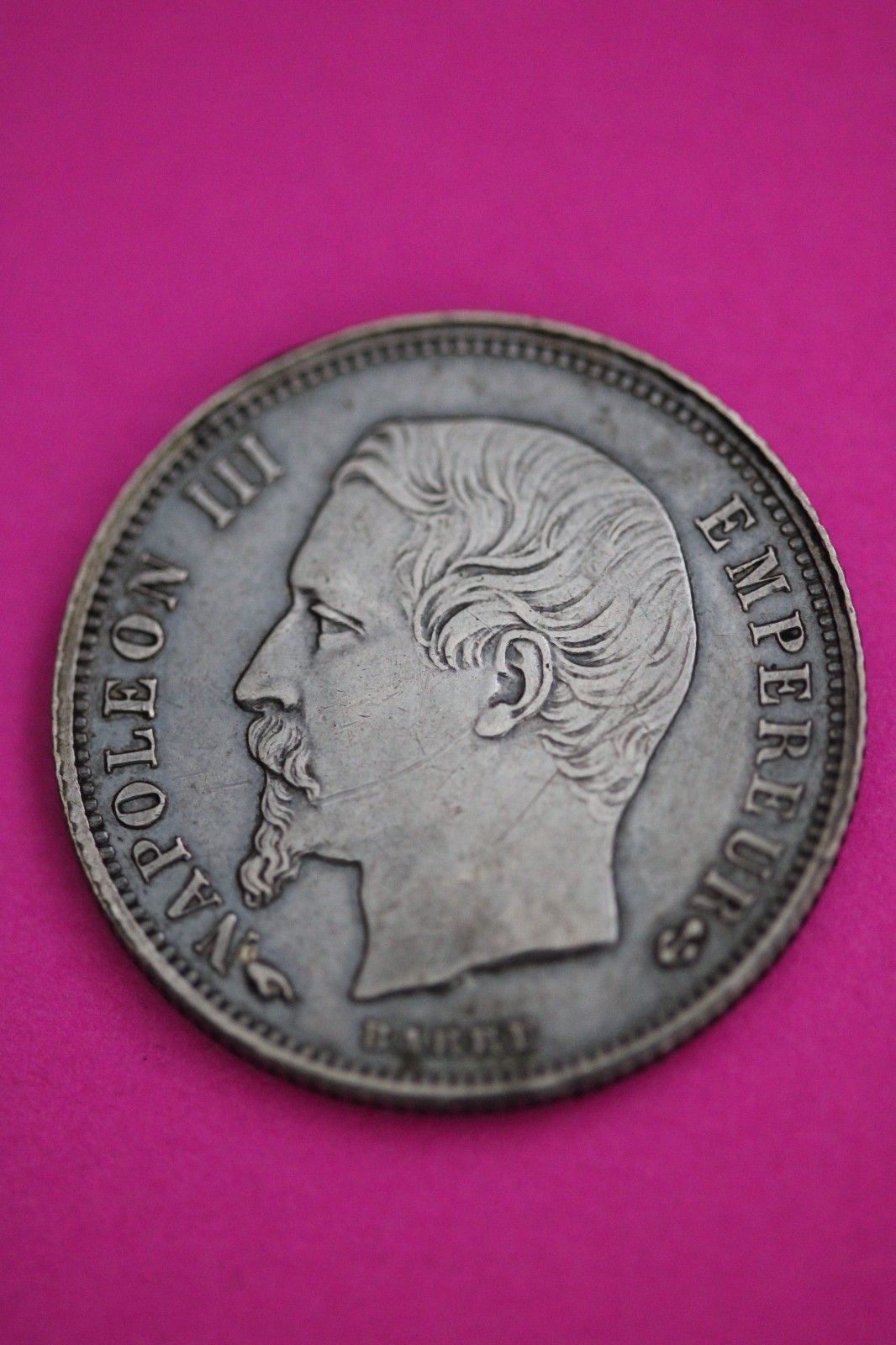 1858 France 50 Centimes Silver Guaranteed Genuine Coin American Seller 3091