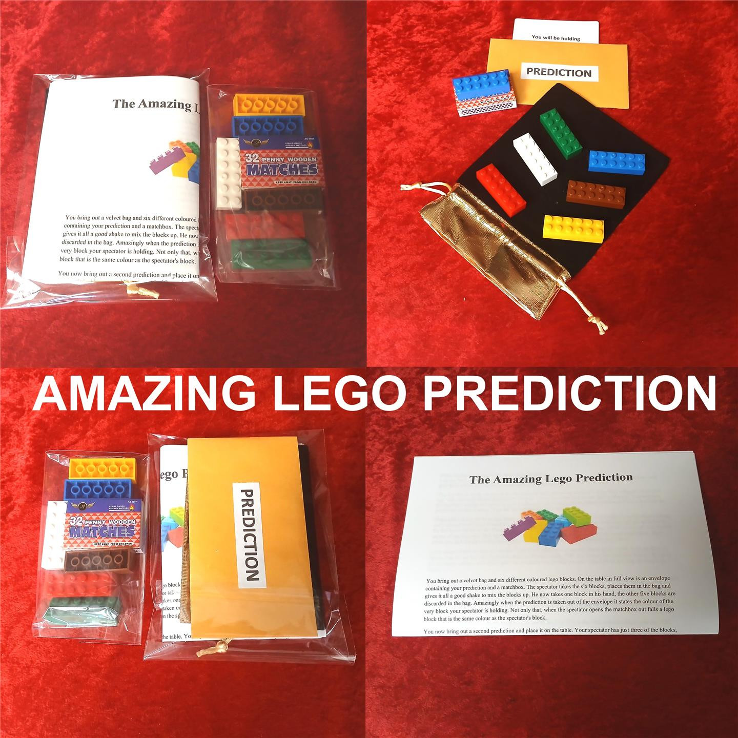 AMAZING LEGO COLOR BLOCK PREDICTION MENTALISM MIND READING TRICK 1 DAY SHIPPING