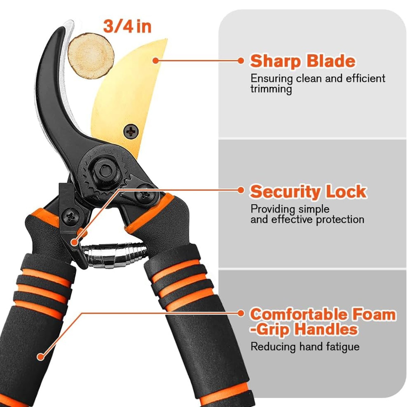 Garden Pruning Shears for Plants Flowers Trees Sharp Hand Pruner Tool Heavy Duty