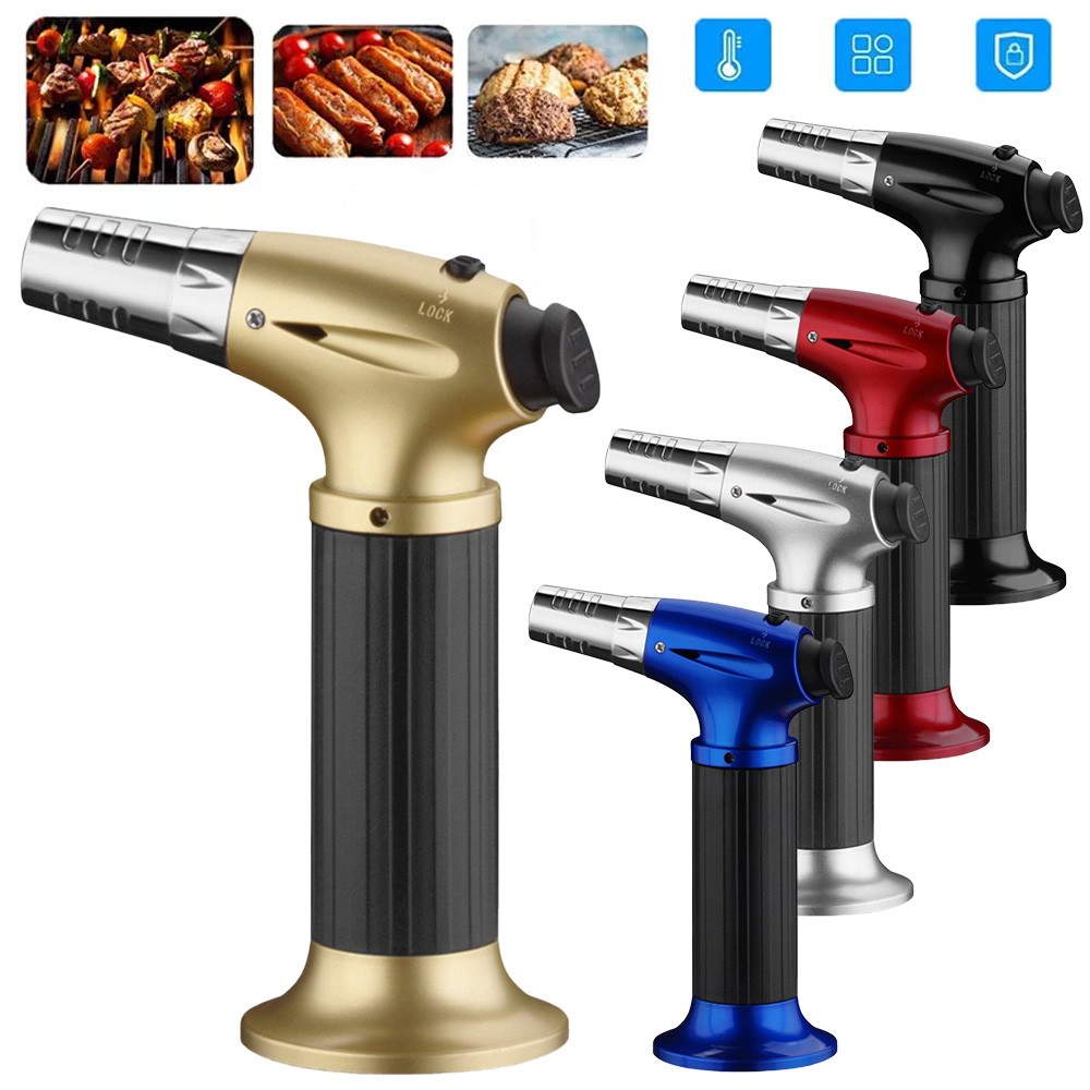 Multifunctional Butane Torch Lighter Adjustable Single Flame Refillable Lighter