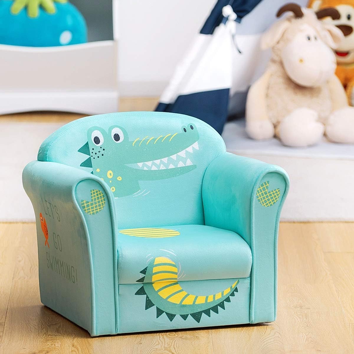 Kids Couch Children's Sofa Armrest Chair Toddler Furniture 15x20x17 Crocodile
