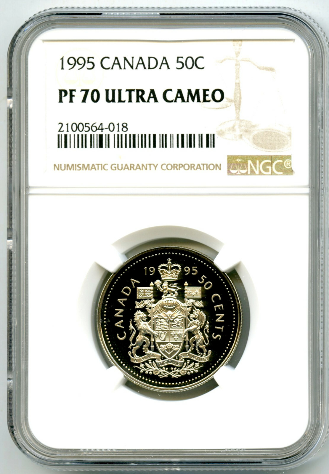 1995 CANADA 50 CENT NGC PF70 UCAM PROOF ISSUE HALF DOLLAR RARE TOP POP