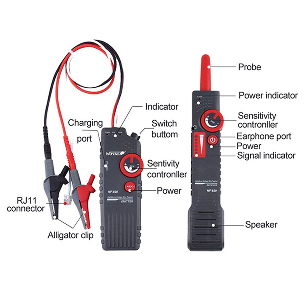 Underground Wire Locator Cable Detection Instrument Concealed Wiring Line Finder