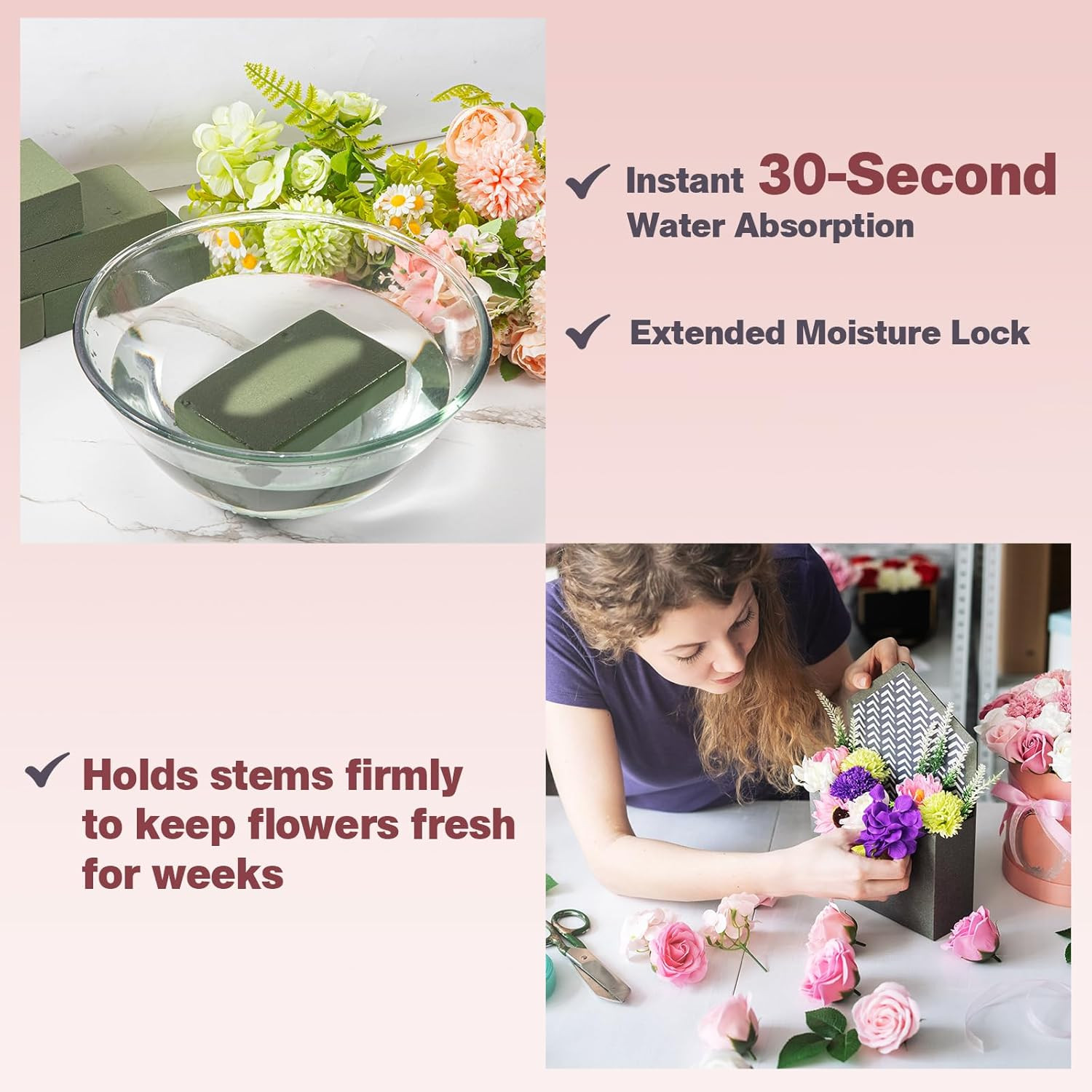 2026 Floral Foam Blocks 6-Pack for Fresh & Artificial Flower Arrangements