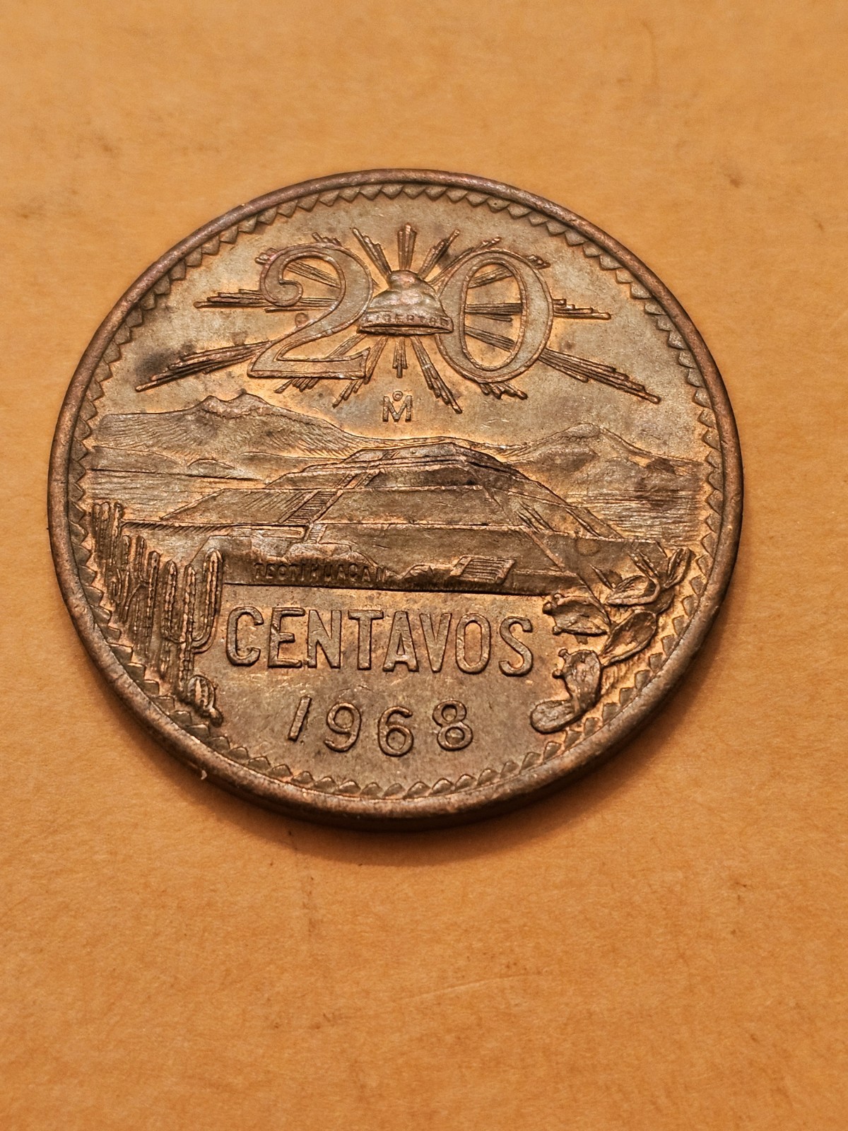 1968 🇲🇽 MEXICO MEXICAN 20 CENTAVOS WORLD COIN KM440 VFINE DETAIL FREE SHIPPING