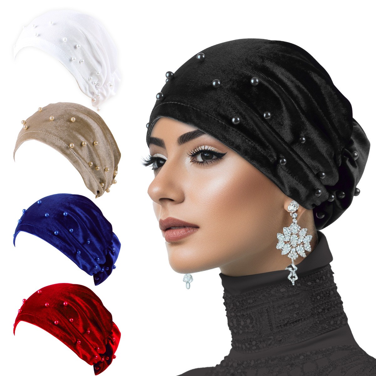 Women Hijab Velvet Wrap Headwear Muslim Turban Hair Loss Hat Chemo Cancer Cap