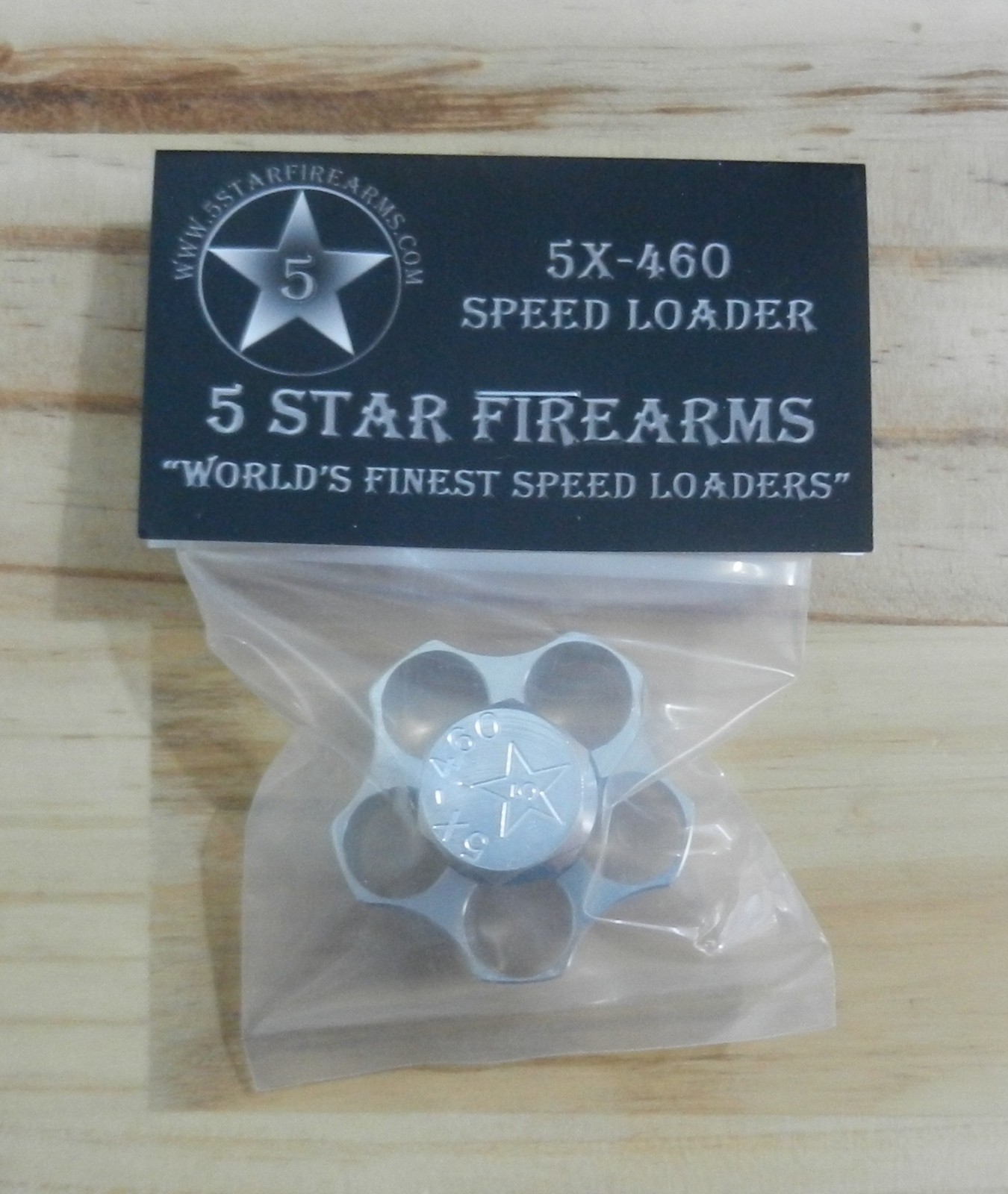 Aluminum Speed Loader;  Fits S&W 460, Super Rdhwk;  Hlds 5 Rnds 460 S&W;  5X-460