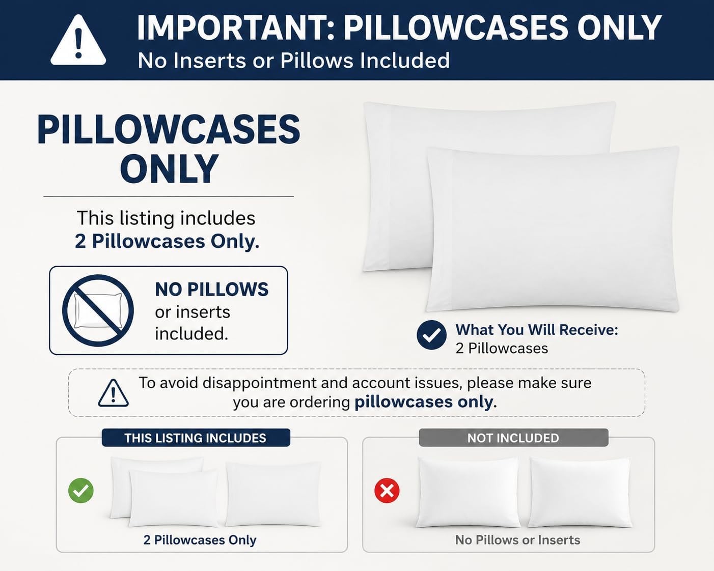 Evolive Ultra Soft Brushed Microfiber Standard Size 20"x30" Pillowcases Pair Set
