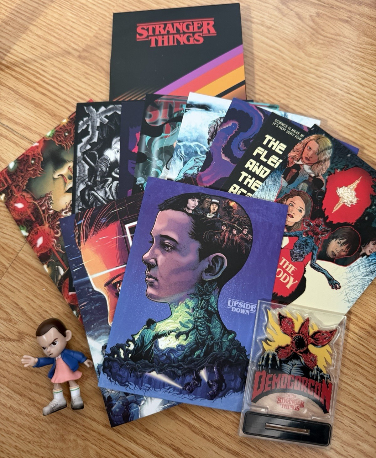 Stranger Things Collectible Lot Postcards Figure Bobblehead New Netflix New