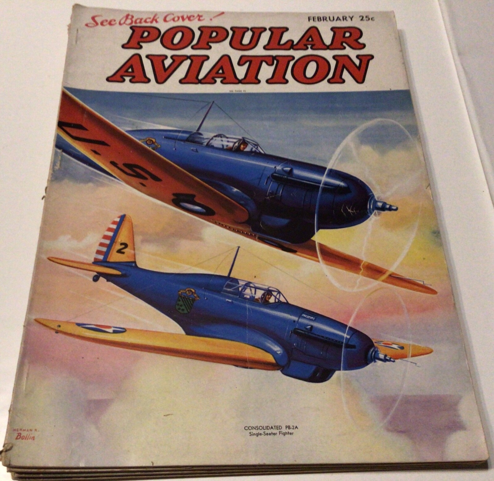 Popular Aviation Magazine Lot 1937 - 1939 Vivid Colors 8 Issues