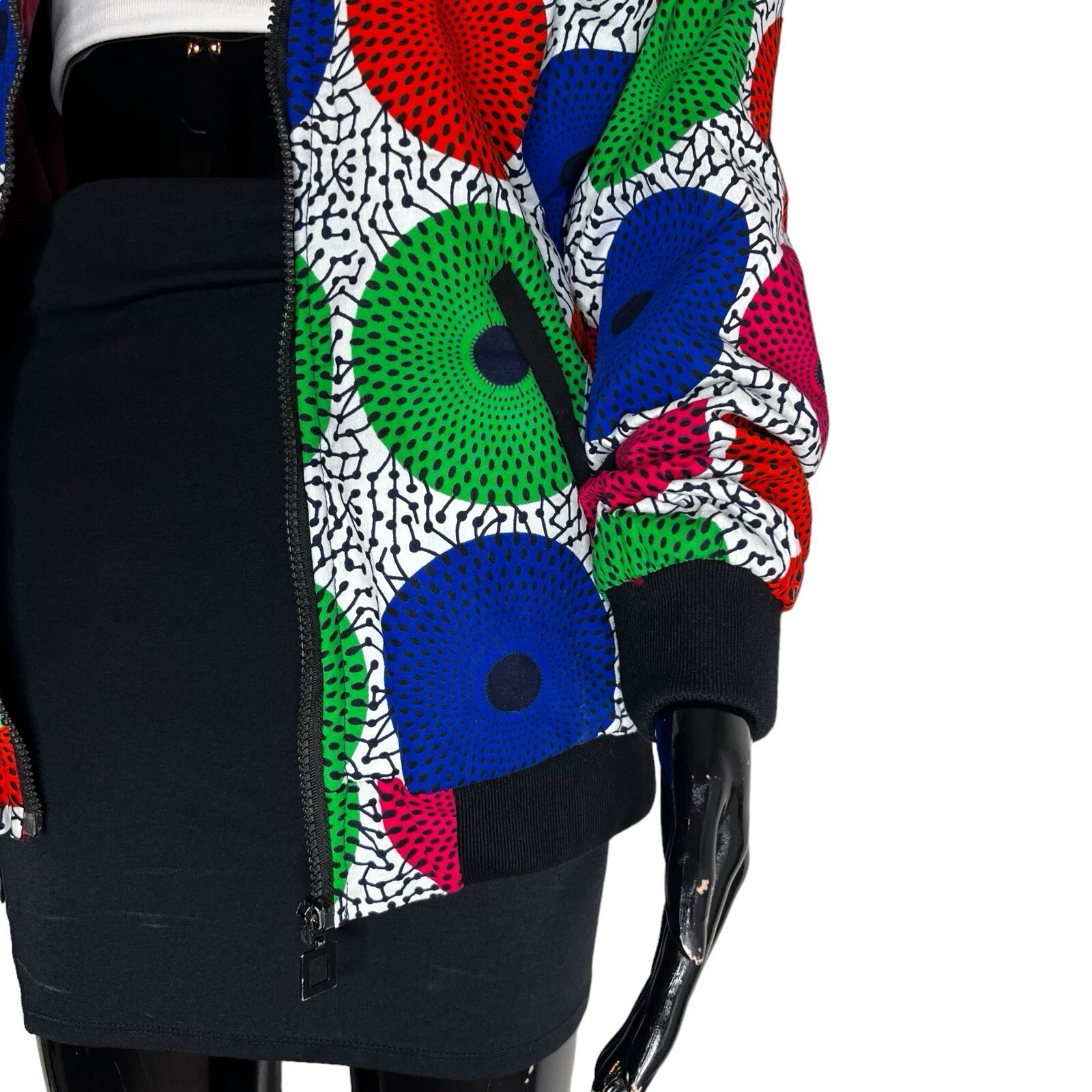 Circular African Print Unisex Multicolor Zip Up Jacket