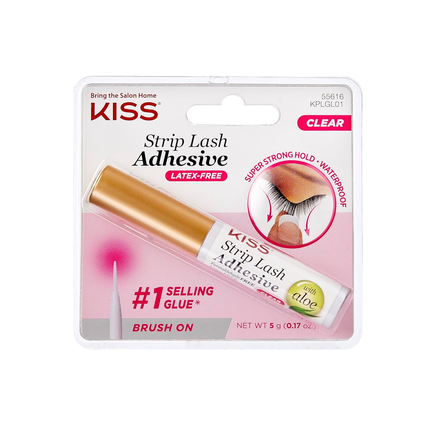 Lash Adhesive, Lash Glue, 24hr Strip Eyelash Adhesive, Clear, Includes Lash Adhe