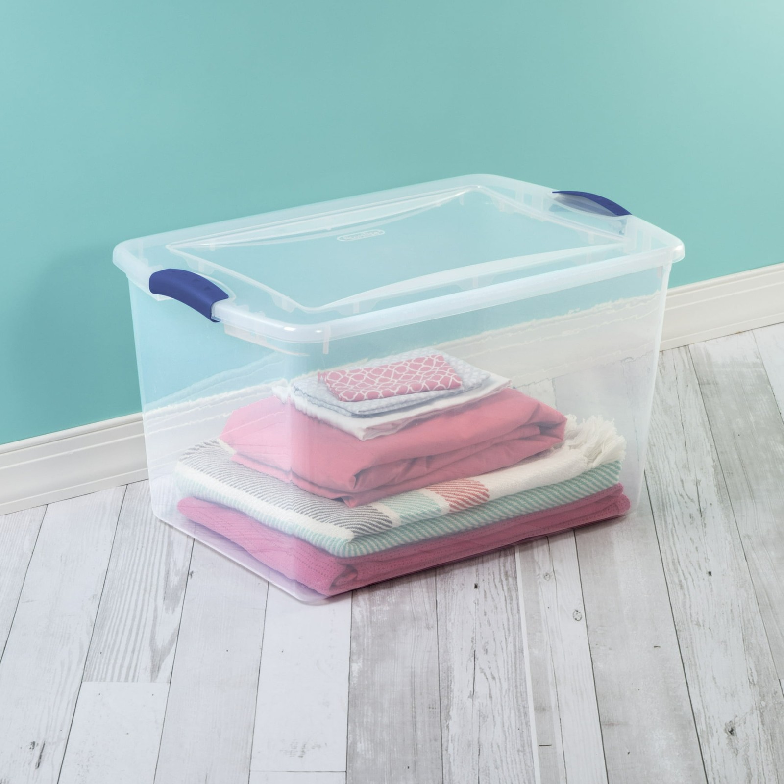 Sterilite Large Latching Storage Bin, 66 Quart Clear Plastic Storage Container