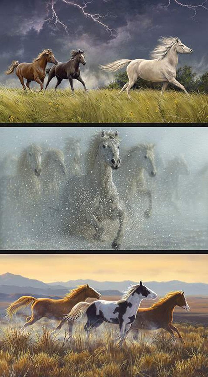 Wild Horses Pillow Panel by the RBD Designers for Riley Blake Designs Panel